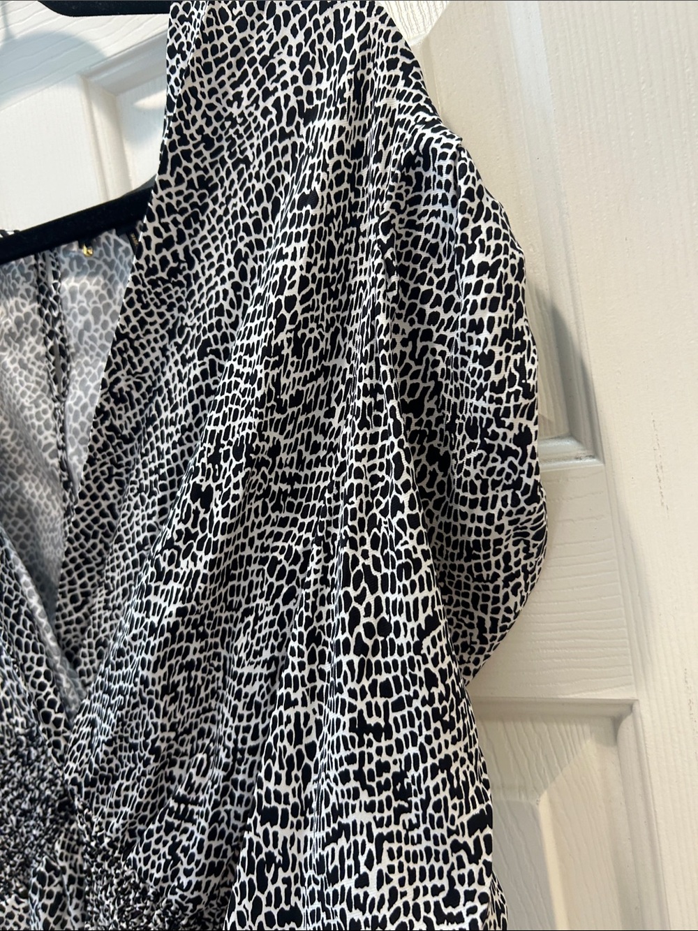 Maje Animal Print Cupro Jumpsuit Black White Size 38 US 6 - Picture 8 of 16